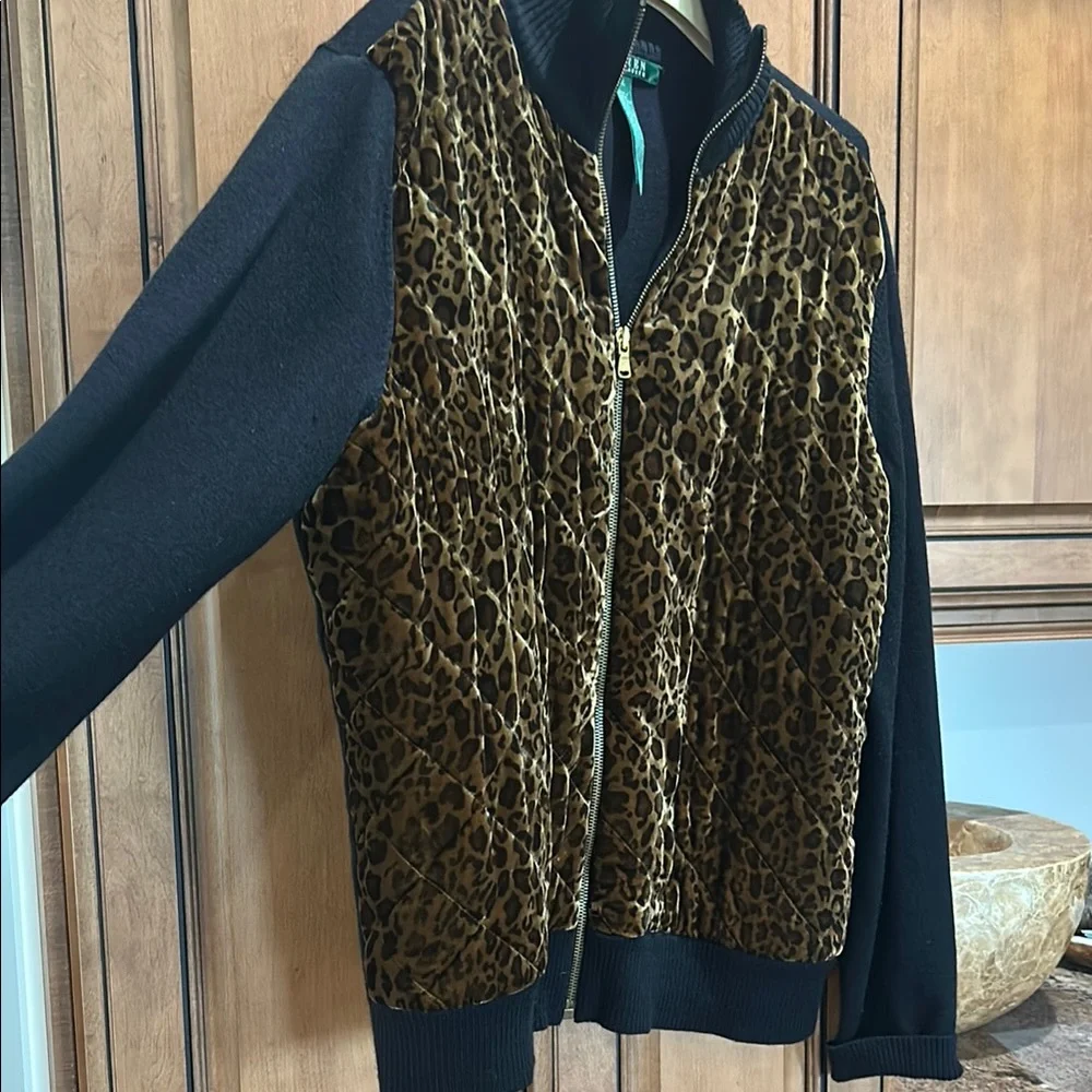 Leopard Print and Black Jacket - Picture 3 of 6